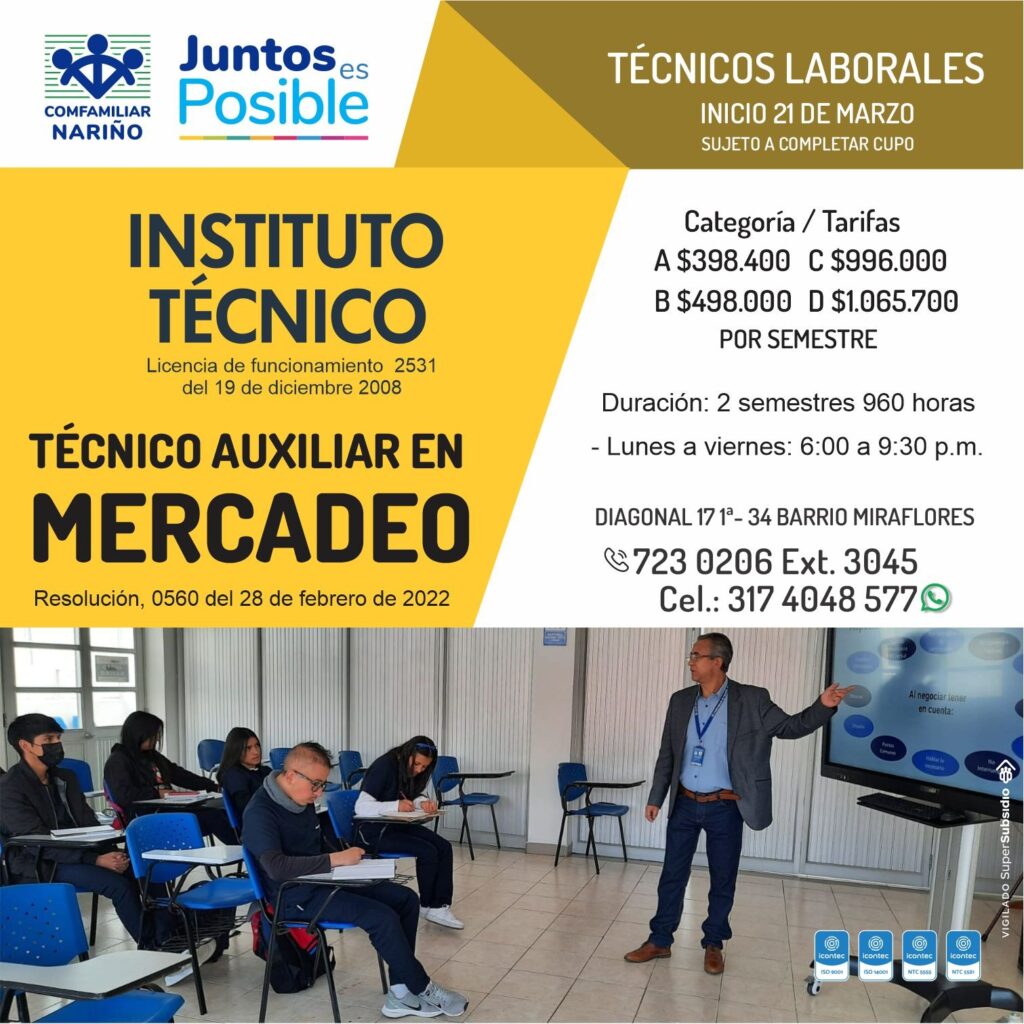 Técnico auxiliar en mercadeo