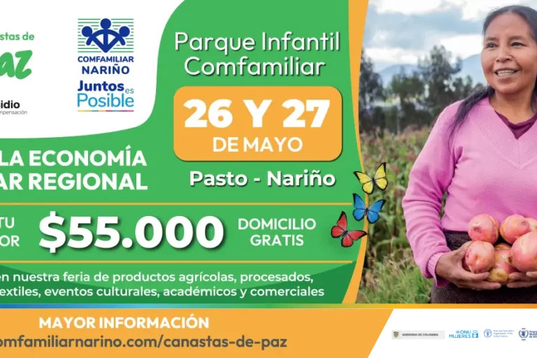 Afiche poster invitación Canastas de Paz