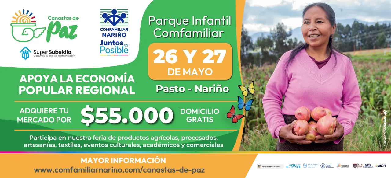 Afiche poster invitación Canastas de Paz